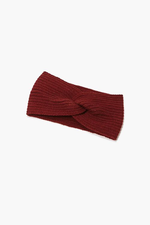 BURGUNDY Ribbed Twisted Headwrap, image 3