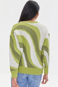 GREEN/MULTI Abstract Print Drop-Sleeve Sweater, image 3