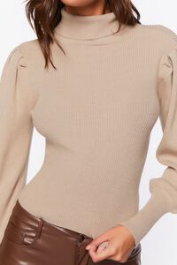 TAUPE Long-Sleeve Turtleneck Sweater, image 5