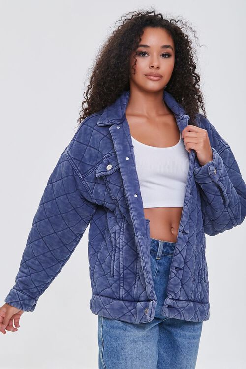NAVY Drop-Sleeve Quilted Jacket, image 1