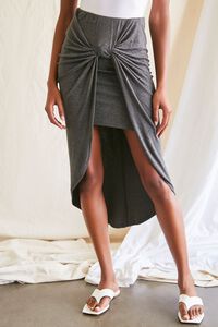 CHARCOAL High-Low Gathered Skirt, image 2