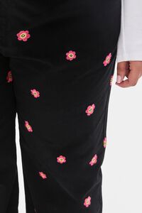 BLACK/MULTI Plus Size Happy Face Floral Print Pants, image 5
