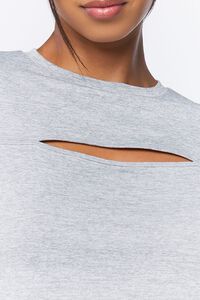 HEATHER GREY Active Cutout Cropped Tee, image 5