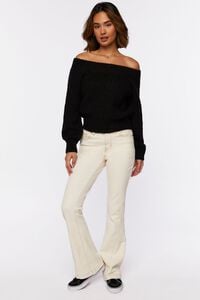 BLACK Purl Knit Off-the-Shoulder Sweater, image 4