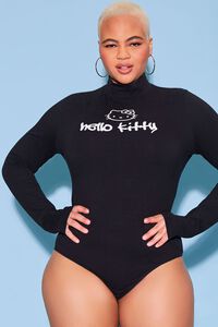 BLACK/MULTI Plus Size Hello Kitty Bodysuit, image 5