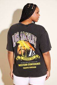 BLACK/MULTI Plus Size Los Angeles Lakers Graphic Tee, image 3