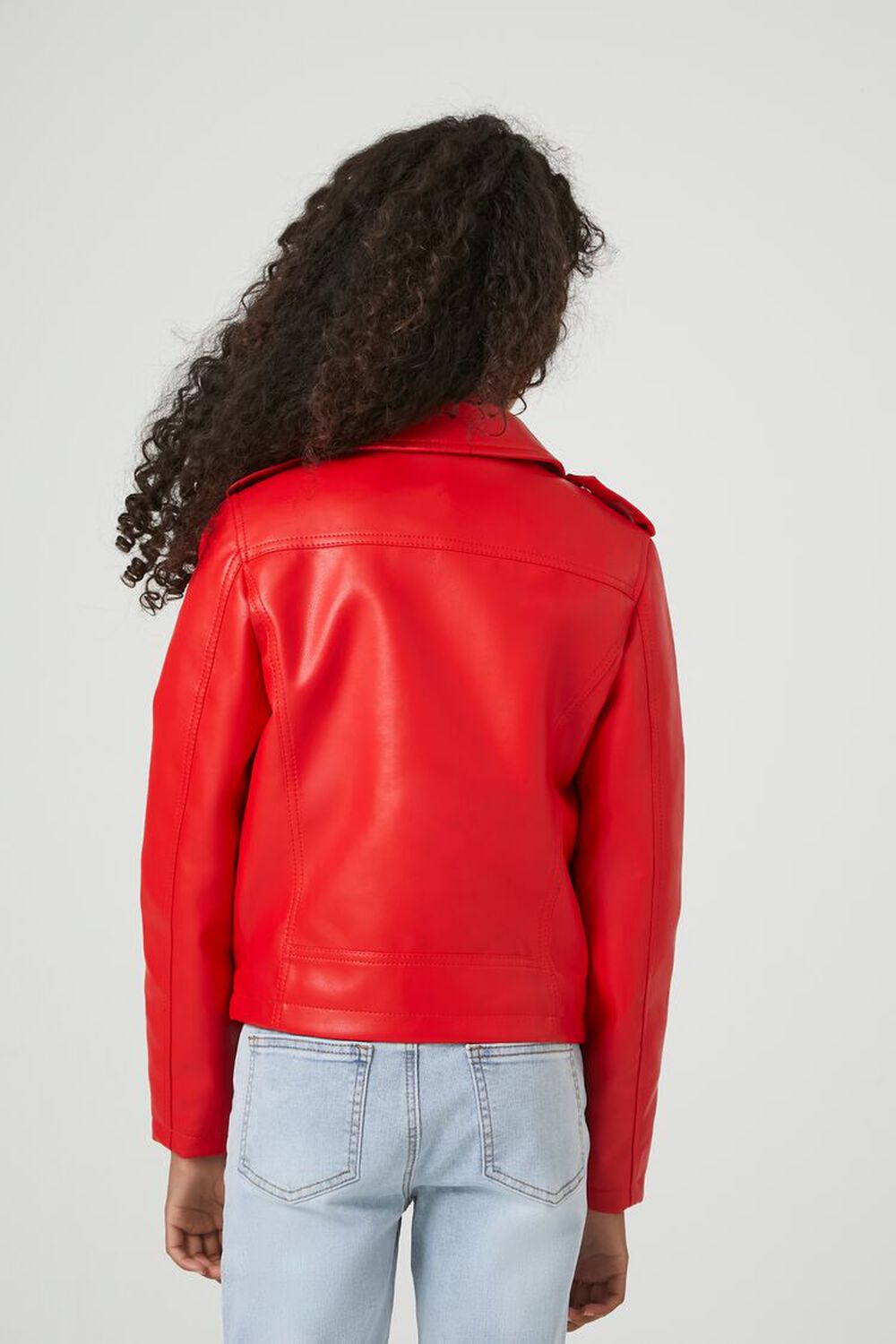 Girls Faux Leather Moto Jacket (Kids), image 3