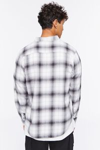 WHITE/GREY Plaid Flannel Shirt, image 3