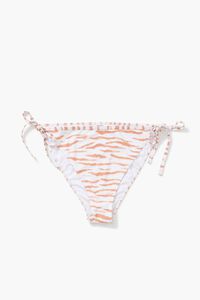 TAN/MULTI Plus Size Tiger Print String Bikini Bottoms, image 6