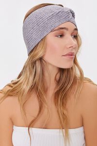 HEATHER GREY Ribbed Twisted Headwrap, image 2