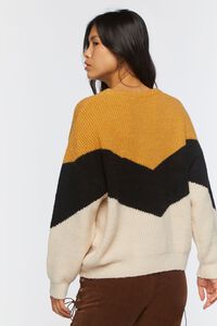 CAMEL/MULTI Colorblock Chevron Sweater, image 3