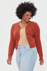 AUBURN Plus Size Cropped Cardigan Sweater, image 1