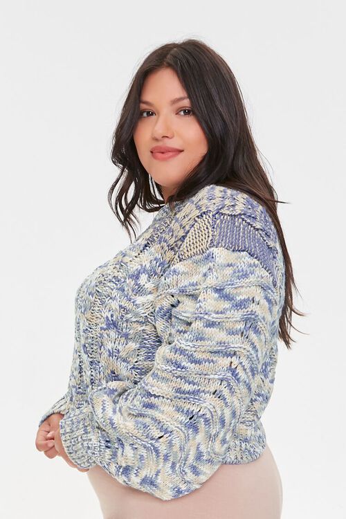 PURPLE/MULTI Plus Size Marled Drop-Sleeve Sweater, image 2