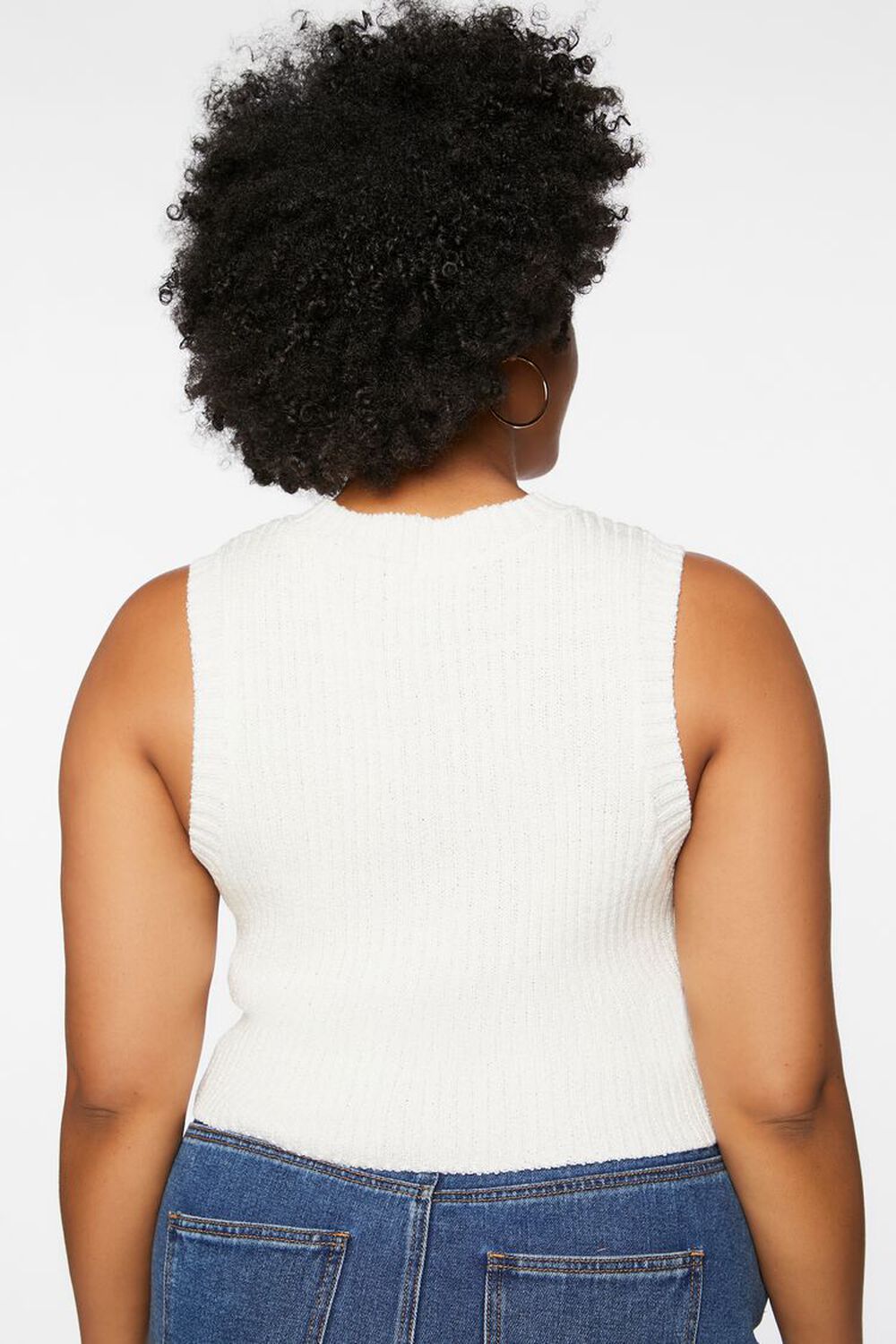 Plus Size Sweater-Knit Cropped Vest, image 3