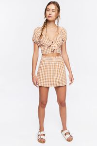 MAPLE/WHITE Gingham Crop Top, image 4