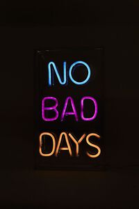 CLEAR/MULTI No Bad Days Hanging Neon Sign, image 1
