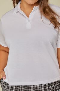 WHITE Plus Size Classic Polo Shirt, image 6