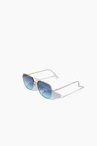 GOLD/BLUE Tinted Aviator Sunglasses, image 2