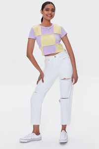 CANTALOUPE/LAVENDER Patchwork Cropped Tee, image 4