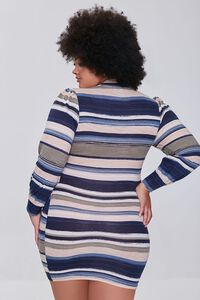 OLIVE/MULTI Plus Size Striped Bodycon Dress, image 3