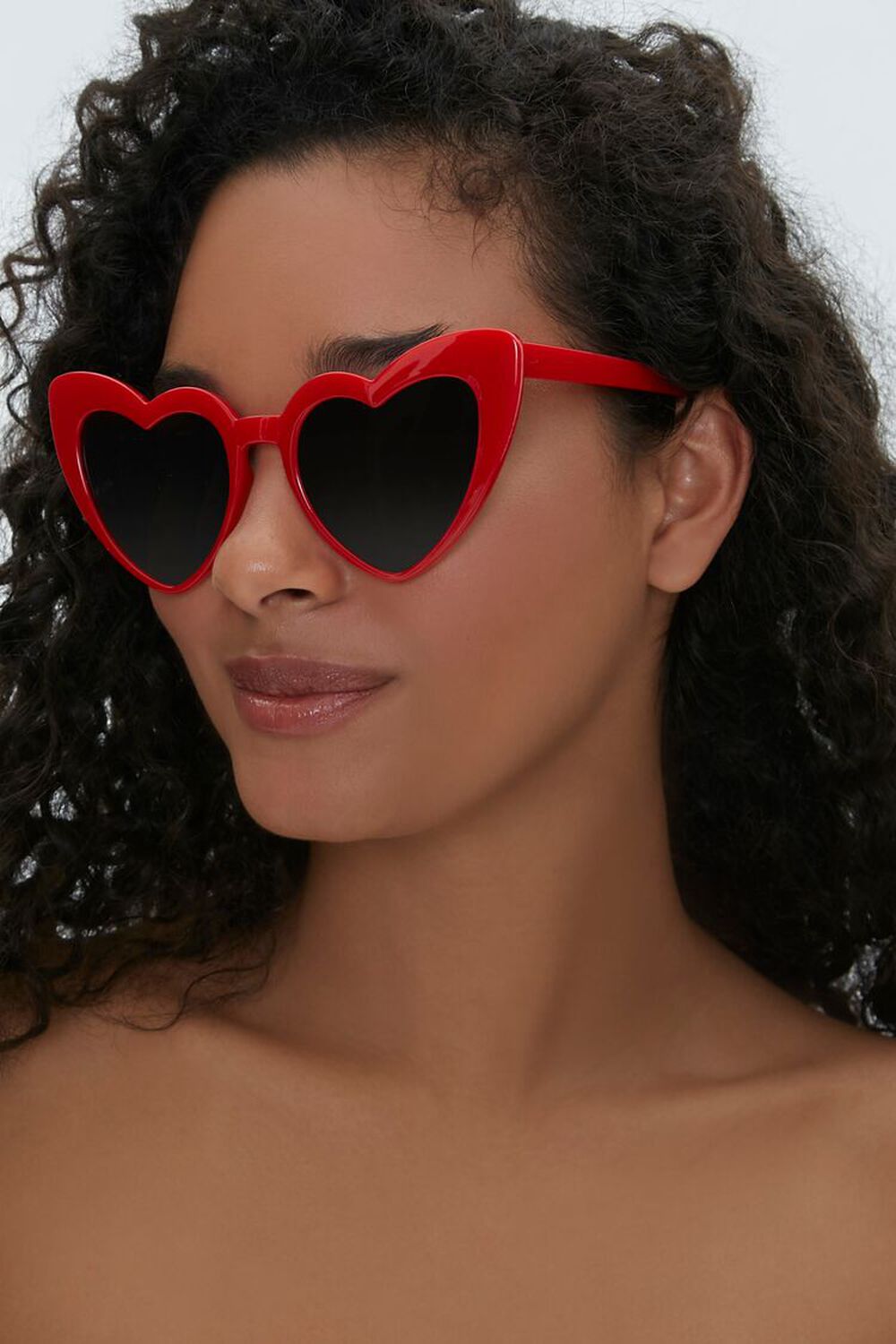 RED/BLACK Heart Frame Sunglasses, image 1