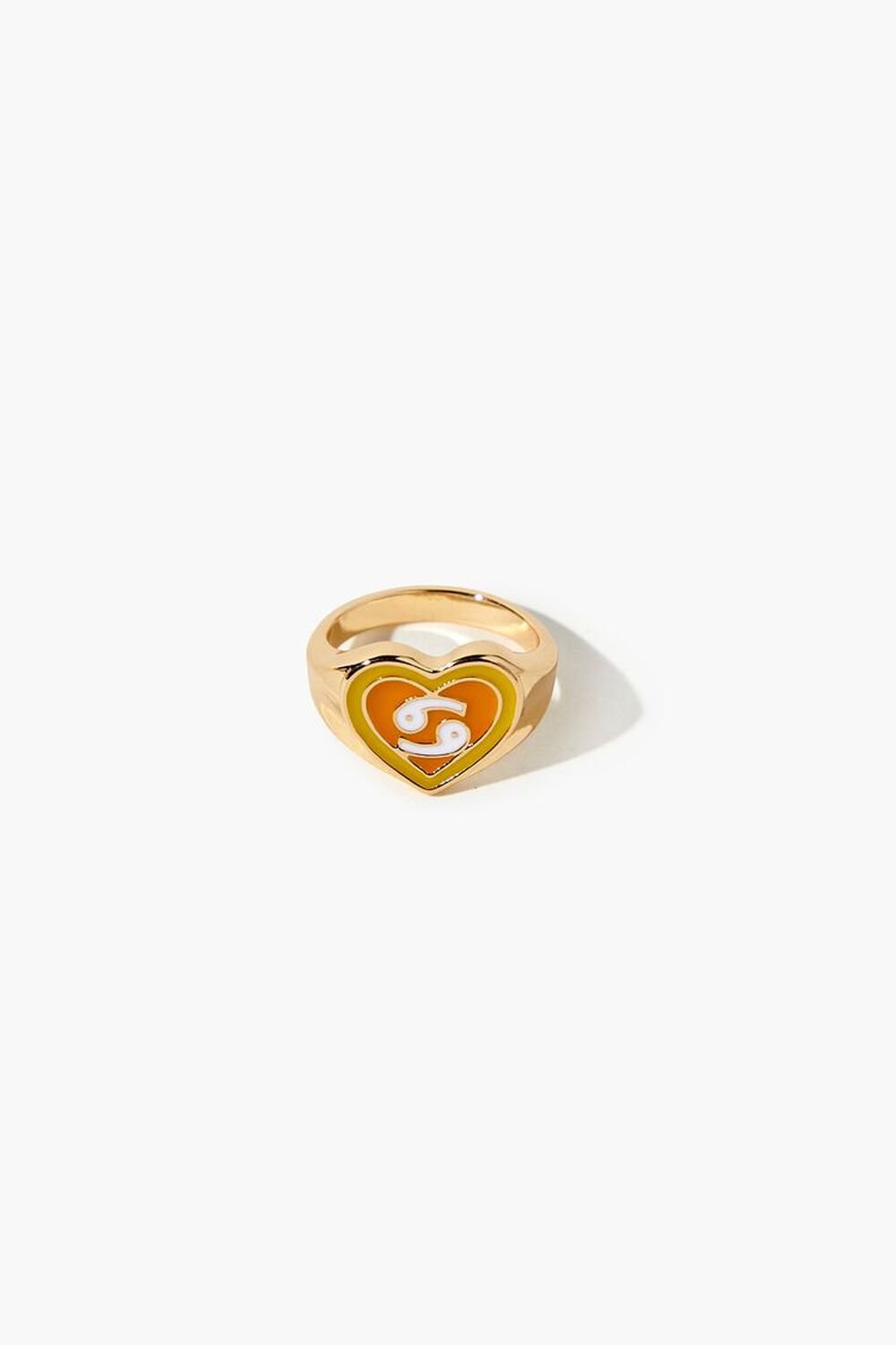 CANCER/GOLD Astrology Heart Cocktail Ring, image 1