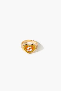 CANCER/GOLD Astrology Heart Cocktail Ring, image 1