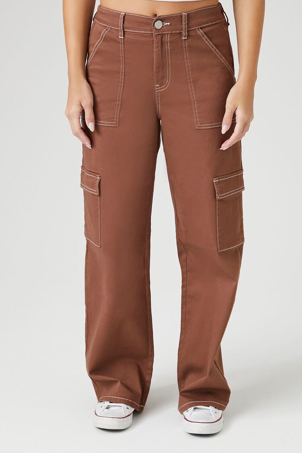 BROWN Twill Cargo Pants, image 2