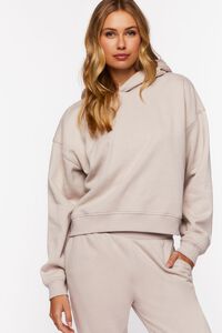 OYSTER GREY Organically Grown Cotton Hoodie, image 1