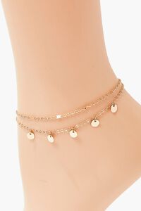 GOLD Disc Charm Chain Anklet Set, image 2