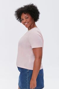 DUSTY PINK Plus Size Basic Organically Grown Cotton Tee, image 2