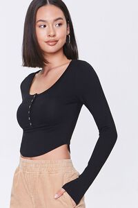 Cropped Henley Top, image 1