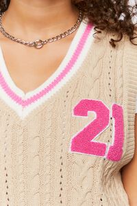 KHAKI/MULTI Varsity-Striped Sweater Vest, image 5