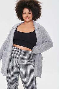 HEATHER GREY Plus Size Open-Front Cardigan Sweater, image 1