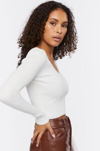 VANILLA Ribbed Cropped Fitted Sweater, image 2