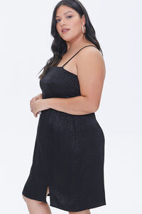 BLACK Plus Size Jacquard Cami Dress, image 2