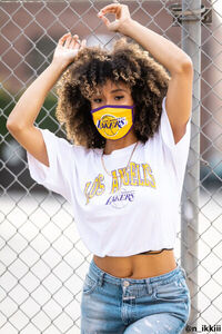 YELLOW/MULTI Lakers Graphic Face Mask, image 1