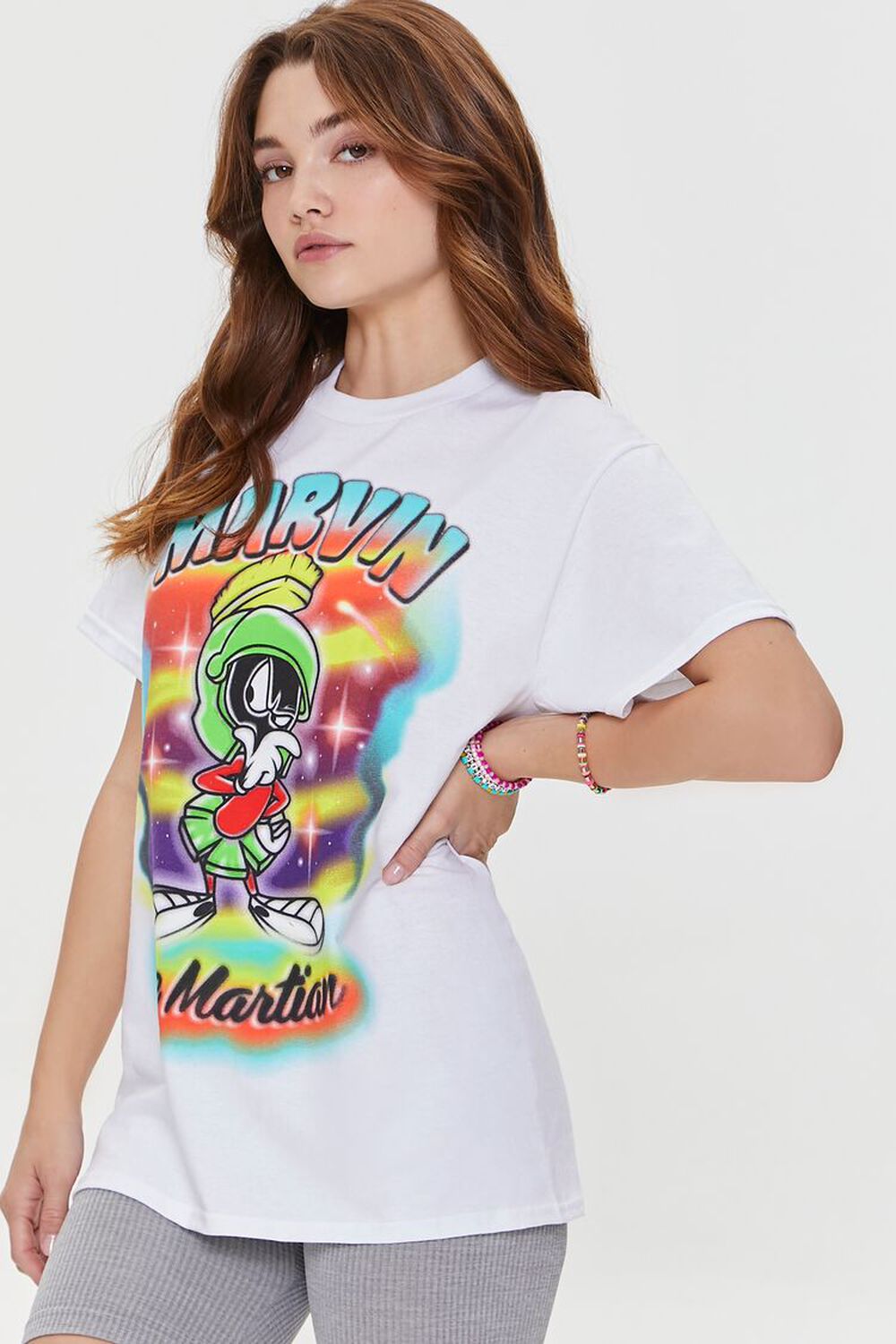 WHITE/MULTI Marvin The Martian Graphic Tee, image 2