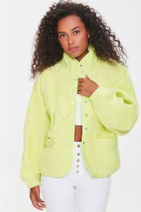LIME Faux Shearling Funnel Neck Jacket, image 1