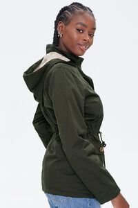 OLIVE Hooded Faux Fur-Lined Drawstring Jacket, image 2