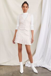 PINK/WHITE Tweed Drop-Waist Mini Skirt, image 5