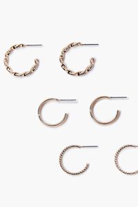 GOLD Twisted Open-End Hoop Earring Set, image 2