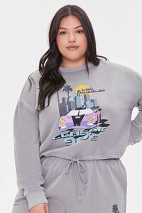 GREY/MULTI Plus Size Los Angeles Graphic Pullover, image 1
