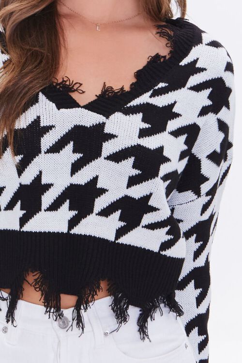 BLACK/WHITE Houndstooth Sharkbite Sweater, image 5