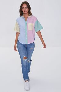 Colorblock Pinstriped Shirt, image 4