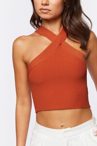 POMPEIAN RED  Sweater-Knit Crop Top, image 5