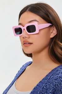 PINK/BLACK Rectangular Frame Sunglasses, image 2