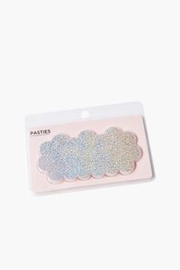 SILVER/MULTI Glitter Floral Nipple Cover Set, image 2