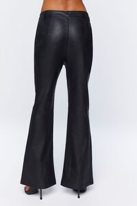 Faux Leather High-Rise Flare Pants, image 4