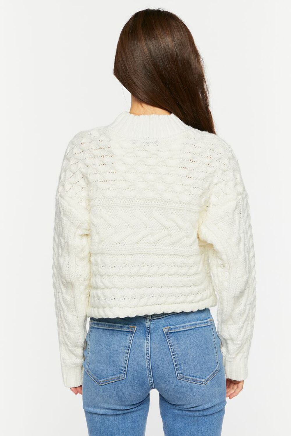 VANILLA Cable Knit Mock Neck Sweater, image 3